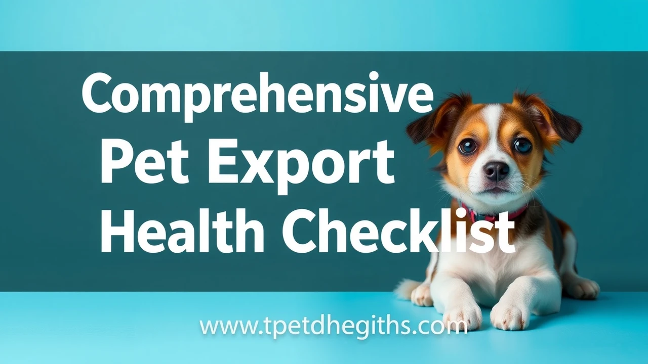 Comprehensive Pet Export Health Checklist: Ensuring Your Beloved Friend Secure and Healthy