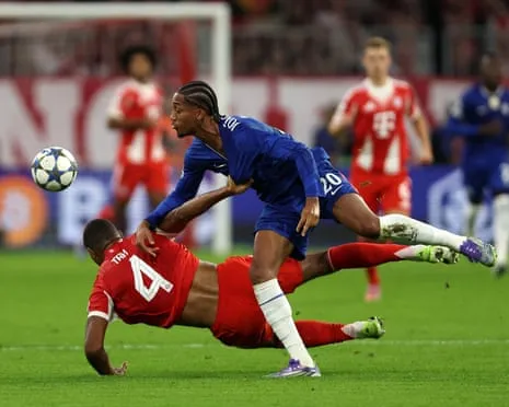 The Blues' boss rages as Bayern Munich center-back Jonathan Tah escapes red card during Champions League setback